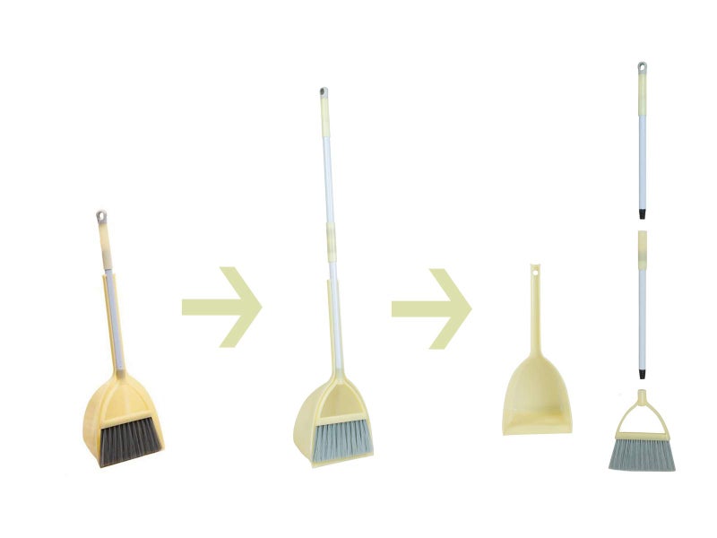 Xifando Mini Broom with Dustpan for Kids,Little Housekeeping Helper Set (Light Yellow) - Image 4